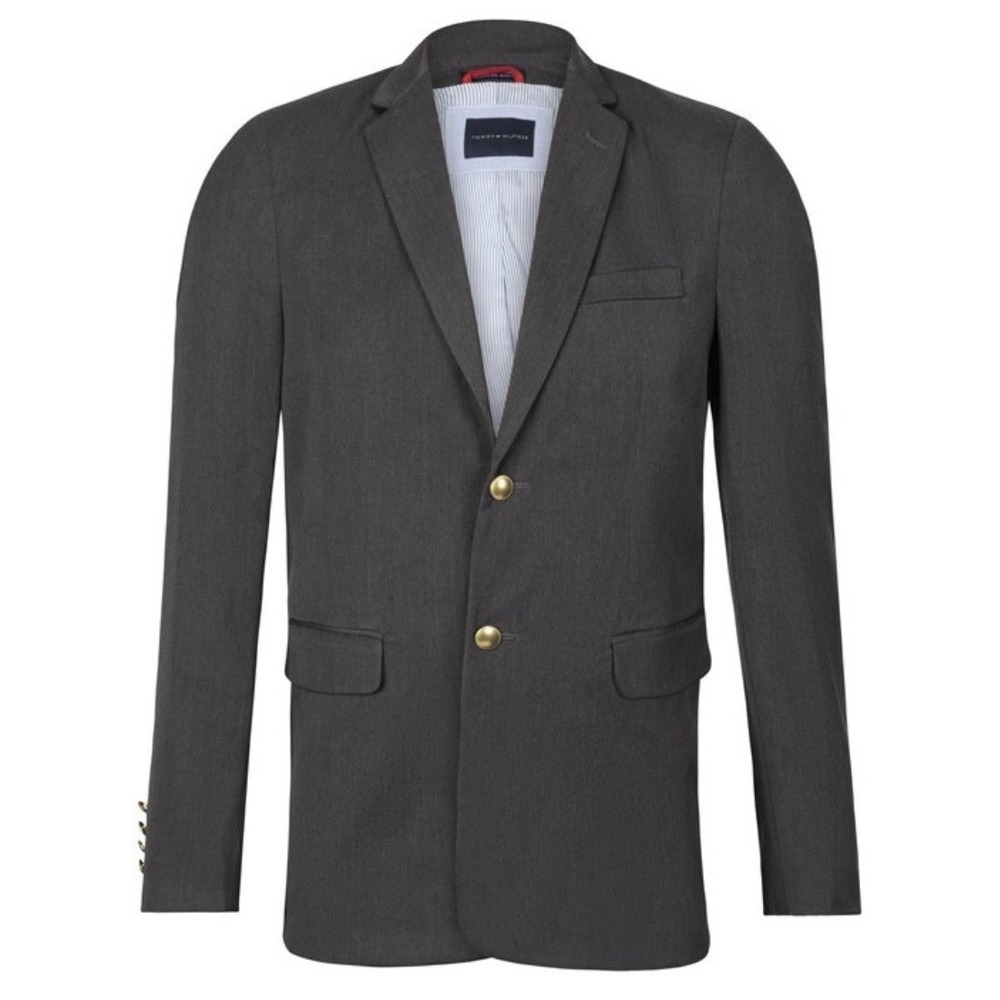 Tommy Hilfiger School Uniform Jacket Blazer Men's Small Regular Dark‎ Charcoal